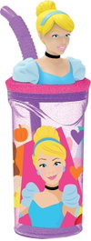 Disney Vaso con Pajita 360 mL Figura 3D Principesse CZ11334