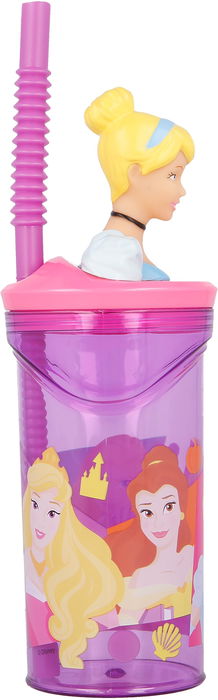 Disney Vaso con Pajita 360 mL Figura 3D Principesse CZ11334