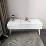 Hanah Home Mesa de Maquillaje Blanca con Espejo. Ancho: 79.4 cm, Altura: 31 cm, Profundidad: 35 cm. Tablero de partículas melamina 18 mm