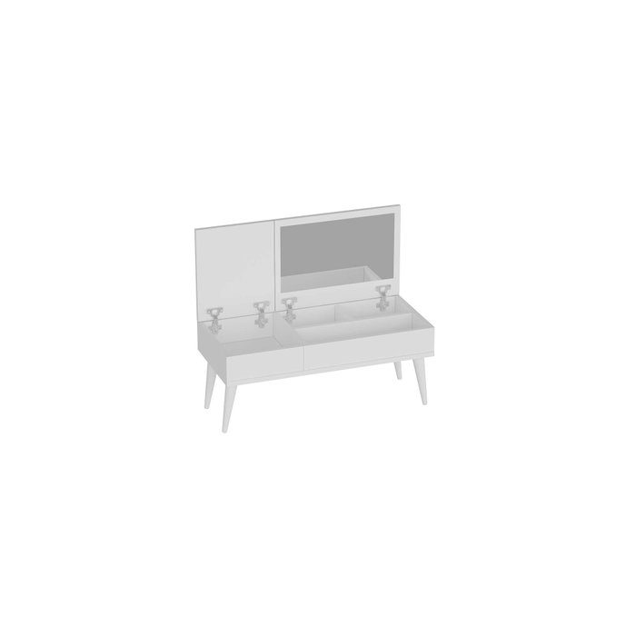 Hanah Home Mesa de Maquillaje Blanca con Espejo. Ancho: 79.4 cm, Altura: 31 cm, Profundidad: 35 cm. Tablero de partículas melamina 18 mm