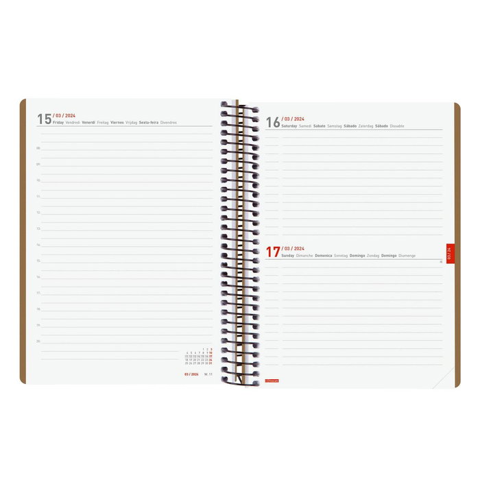 Finocam agenda 16 meses espiral ikon e10 1dp t/ligera marrón 2023-2024