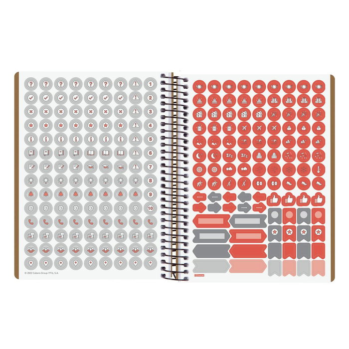 Finocam agenda 16 meses espiral ikon e10 1dp t/ligera marrón 2023-2024