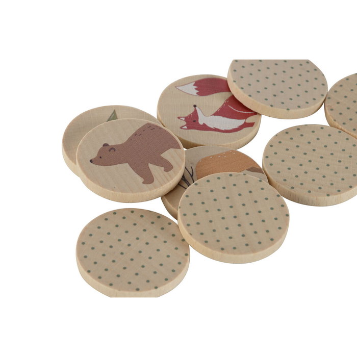 DKD Home Decor Juego de Mesa Set 21 de Madera Memoria Multicolor