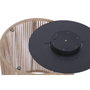 DKD Home Decor Mesita Auxiliar SOLAR Acero y Ratán Sintético Negro y Marrón