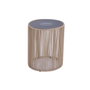 DKD Home Decor Mesita Auxiliar SOLAR Acero y Ratán Sintético Negro y Marrón