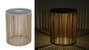 DKD Home Decor Mesita Auxiliar SOLAR Acero y Ratán Sintético Negro y Marrón