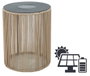 DKD Home Decor Mesita Auxiliar SOLAR Acero y Ratán Sintético Negro y Marrón