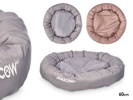 Mascow Cuna Mascota Redonda Gris/Marron 60 cm (Set de 6)