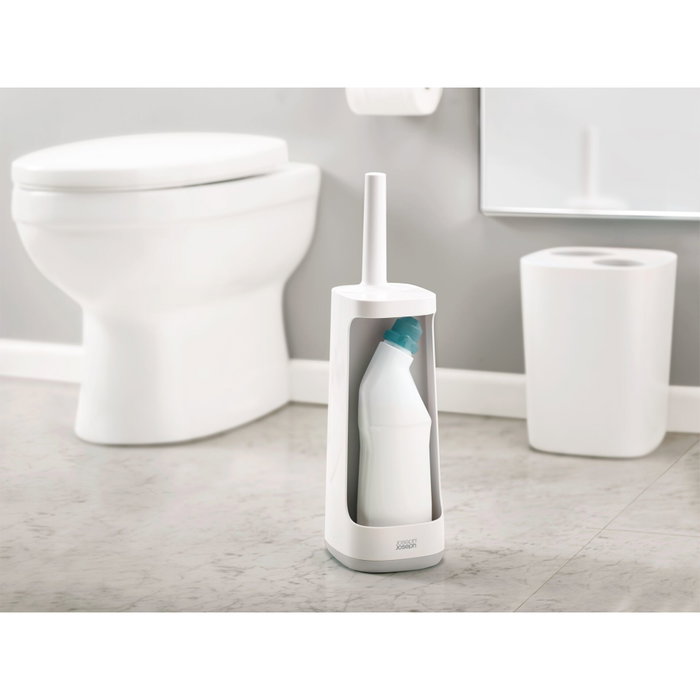 Joseph Joseph Flex Plus Cepillo de Inodoro con Soporte de Almacenamiento Gris