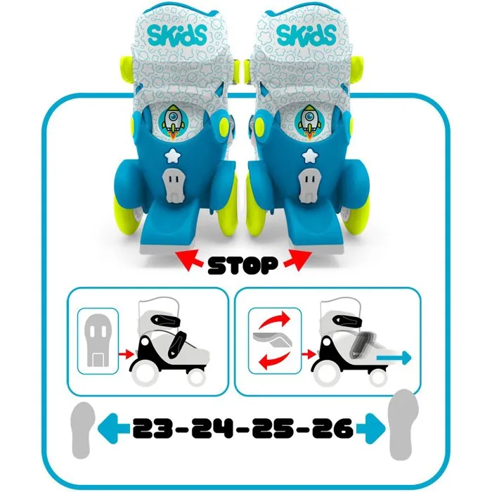 STAMP Skids Control Explore Patines Ajustables Infantiles 4 Ruedas Talla 23-26 Azul STA3496271882631