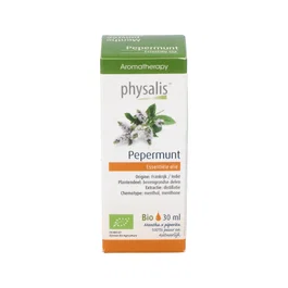PHYSALIS Esencia Menta Piperita Aceite Esencial Puro Bio, 30 ml - Mentol y Mentona para Respiratorio y Digestión, Origen Francia/India