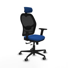 PIQUERAS Y CRESPO Silla de oficina Jorquera con mecanismo Sincro/Traslack Azul y Negro
