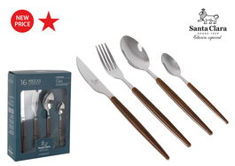 Inde Cubertería 16 Piezas de Acero Inoxidable Cies Sta Clara - Set con 6 Tenedores, 6 Cuchillos y 6 Cucharas (6 Unidades)