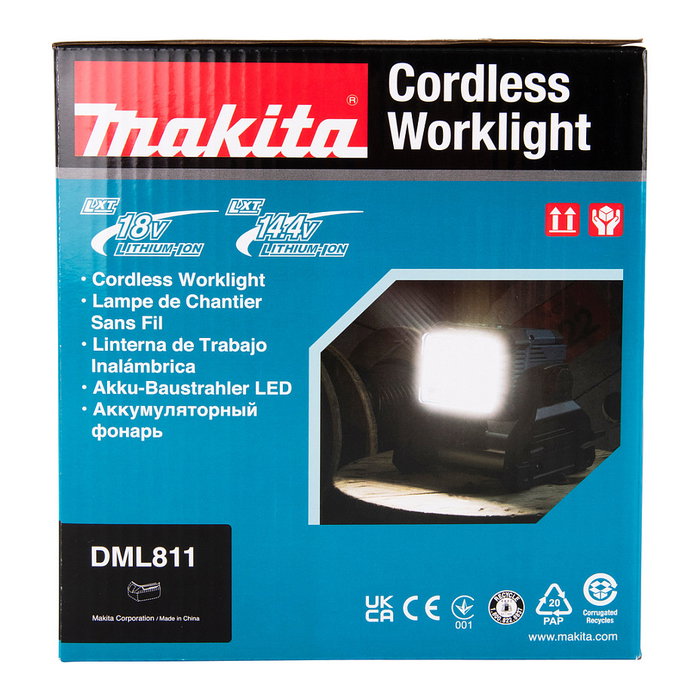 Makita DEADML811 Luz de Trabajo LED 31.5W Negro/Azul Makita DEADML811 Luz de Trabajo LED 31.5W Negro/Azul