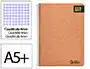 Liderpapel Cuaderno espiral A5 Ecouse tapa cartulina kraft 80 hojas, papel reciclado 80gr, cuadro 4mm