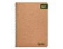 Liderpapel Cuaderno espiral A5 Ecouse tapa cartulina kraft 80 hojas, papel reciclado 80gr, cuadro 4mm