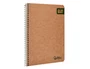 Liderpapel Cuaderno espiral A5 Ecouse tapa cartulina kraft 80 hojas, papel reciclado 80gr, cuadro 4mm