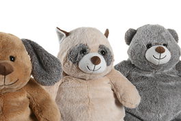 DKD Home Decor Peluche 25 x 35 x 25 cm (6 Unidades) Beige Camel Gris