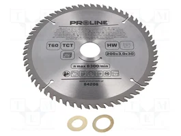 PROLINE Sierra circular de 200mm con 60 dientes para madera