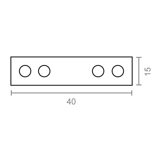 Edm Placa recta de unión PLC02 de acero zincado 40 x 15 x 2 mm