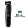 Braun MGK3440 Cortadora de pelo y maquinilla Negro, Gris - Recargable, Batería integrada NiMH, 80 min autonomía, Incluye 8 accesorios, cepillo, peine y funda