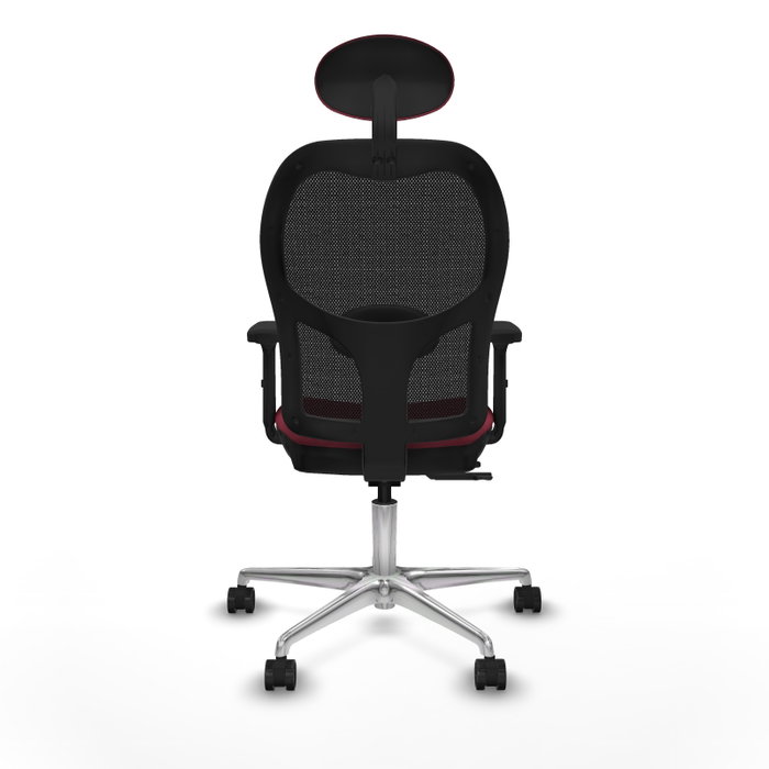 PIQUERAS Y CRESPO Silla de oficina Jorquera con mecanismo Sincro/Traslack, Granate y Negro