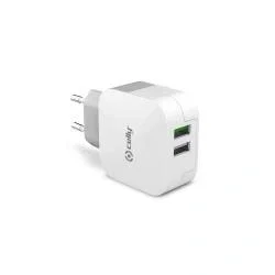 Celly TC2USBTURBO Cargador de Pared con 2 Puertos USB Blanco