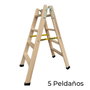 Plabell Escalera de madera 5 peldaños 139cm Bld-5