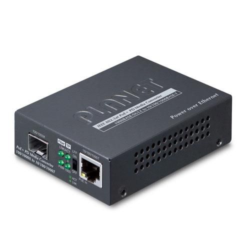 Planet 802.3at PoE+ GT-805A-PD, Convertidor de Medios Gigabit Ethernet a SFP 10/100/1000BASE-T a 100/1000BASE-X Planet 802.3at PoE+ GT-805A-PD, Convertidor de Medios Gigabit Ethernet a SFP 10/100/1000BASE-T a 100/1000BASE-X
