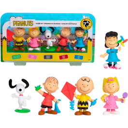 Just Play Set Figuras Peanuts Snoopy - Charlie Brown, Sally, Lucy, Linus - +3 años