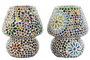 DKD Home Decor Lámpara de sobremesa de cristal con mosaico multicolor