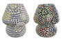 DKD Home Decor Lámpara de sobremesa de cristal con mosaico multicolor