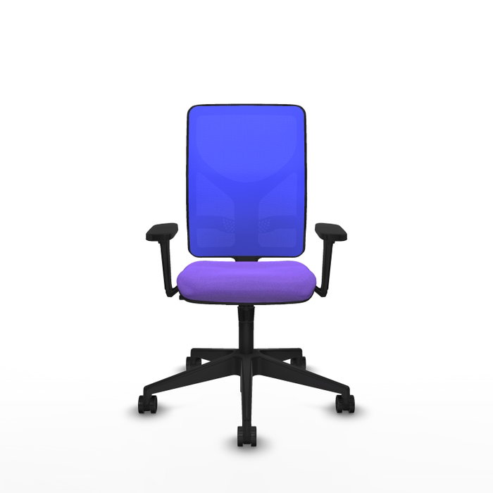 PIQUERAS Y CRESPO Silla de oficina Motilla con mecanismo Sincro, Tela Lila y Malla Azul