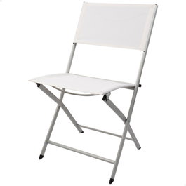 Aktive Silla plegable de jardín tejido reforzado blanca