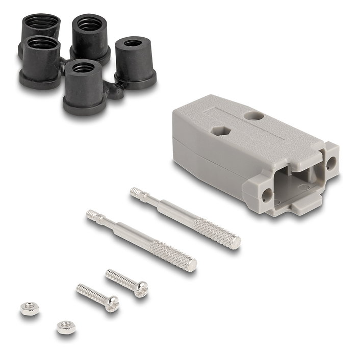 DeLOCK Carcasa para conectores D-Sub 9 clavijas con juntas de goma Gris