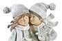 DKD Home Decor Figura Navidad Moderna Gris Blanco Resina 7.5 x 18.5 x 13.5 cm