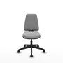 Silla de oficina Elche con mecanismo Asincro tapizada con Tela color Gris claro. Equipada con Base piramidal negra, Sin brazos y Ruedas 65mm nailon