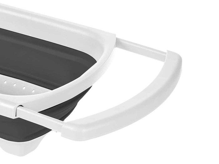 Kinvara Colador Rectangular Ajustable Plegable Blanco Gris 38x27x4.5 cm (Set de 12)