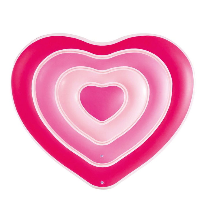 Colchoneta Hinchable Intex Corazón 135 x 155 x 25 cm Rosa (6 Unidades)