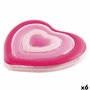Colchoneta Hinchable Intex Corazón 135 x 155 x 25 cm Rosa (6 Unidades)