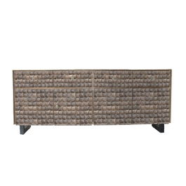 DKD Home Decor Buffet Cocoshell 24 Teca Reciclada y Coco Marron 200 x 80 x 45 cm con 4 Puertas y 4 Cajones