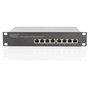 Digitus DN-80110 Switch Gigabit Ethernet 8 Puertos No Gestionado, Montaje Rack 1U, 10/100/1000 Mbps, 16 Gbit/s, Conector AC, Color Gris, Metal