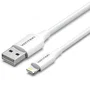 Vention Cable USB 2.0 Macho Tipo-A a Lightning Macho para iPhone, 480 Mbps, Carga Rápida 2.4A, Longitud 1 Metro, Color Blanco