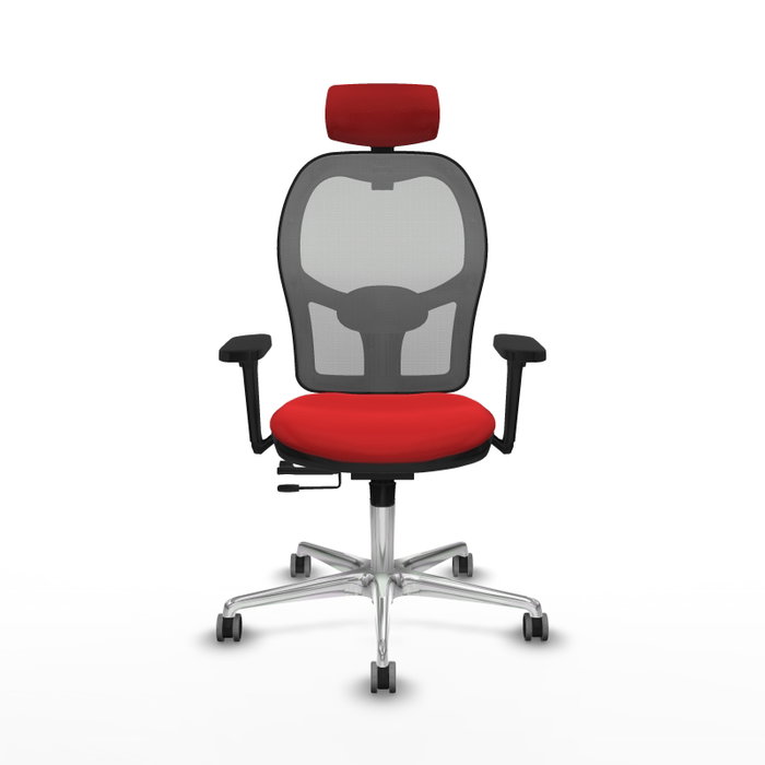 PIQUERAS Y CRESPO Silla de oficina Jorquera con mecanismo Sincro/Traslack, Rojo y Gris PIQUERAS Y CRESPO Silla de oficina Jorquera con mecanismo Sincro/Traslack, Rojo y Gris