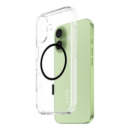 PanzerGlass CARE by FLAGSHIP Case Transparente con MagSafe Negro, Funda TPU Protectora Antigolpes Antirrayones para Apple iPhone 17 (100% Policarbonato Reciclado)