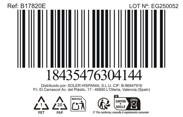 Inde Cacerola 16 cm (2L) Acero Inoxidable con Tapa Ø26x18x10 cm (6 Unidades)