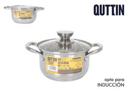 Inde Cacerola 16 cm (2L) Acero Inoxidable con Tapa Ø26x18x10 cm (6 Unidades)