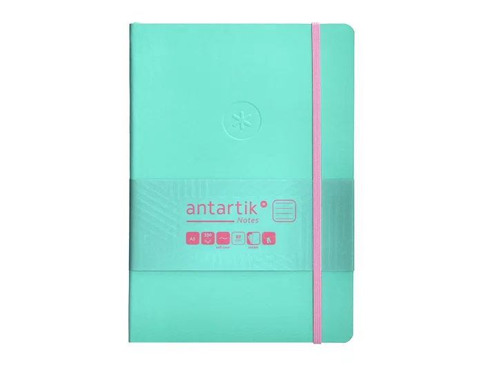 Antartik Cuaderno A5 Tapa Blanda Hojas Rayas Rosa y Turquesa, 80 Hojas, 80 gr FSC