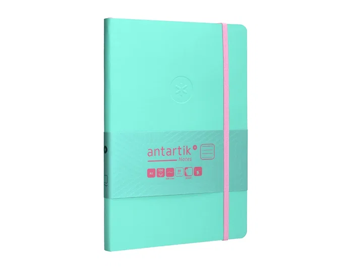 Antartik Cuaderno A5 Tapa Blanda Hojas Rayas Rosa y Turquesa, 80 Hojas, 80 gr FSC