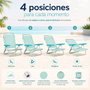 JugaToys Silla de playa aluminio multiposición aguamarina